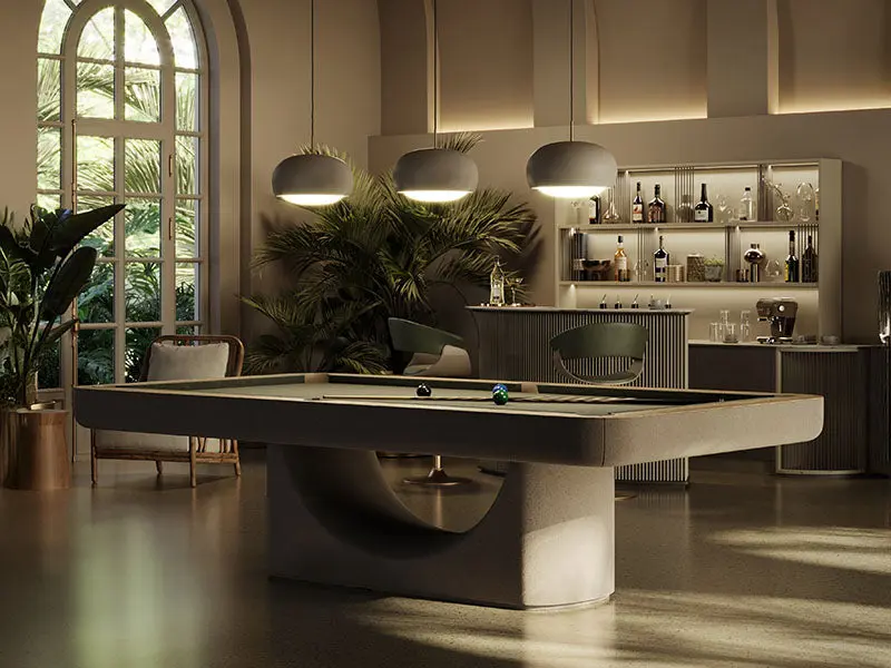 Vismara games-room interior with Mono pool table
