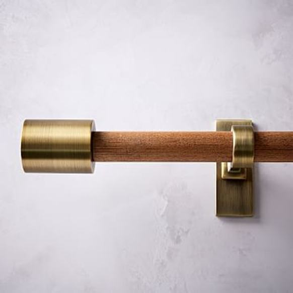 Timber rail with brass collar